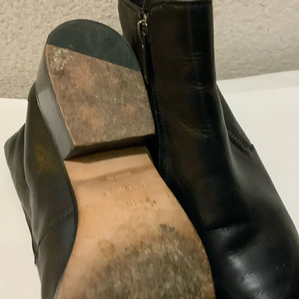 Cole Haan Ankle Boots Womens 7 B Black Dual Zipper Oak D44816 Booties